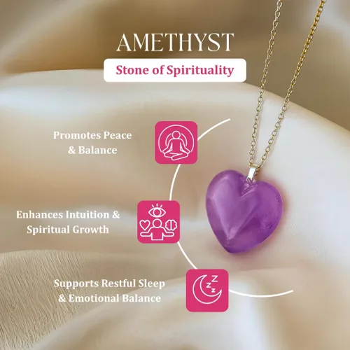 Vista 3 de Gempires Love - Collar con colgante de cristal de corazón para mujer, chapado en plata, cadena ajustable de 18 + 2 pulgadas