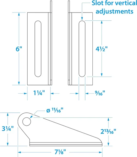 Vista 5 de Seachoice Soporte de rodillo de quilla, remolque de barco galvanizado, tamaño único, natural, 2 piezas