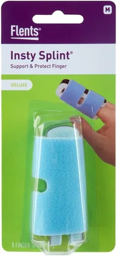 Vista 13 de Flents Férula Insty de 4 lados, protección de doble cara, acolchado de espuma, mediano Finger Splint for Trigger Finger, Fractures, Sprains &