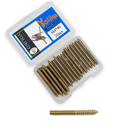 Vista 17 de Paquete de 30 pernos de percha M4 x 25 de 25mm (0.98") con cabeza doble de 4mm (0.16") para muebles
