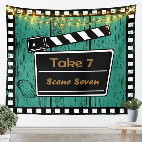 Vista 25 de Homewish Theater Cinema Poster Tapestry,Retro Movie Wall Hanging Art Popcorn Wall Blankets Movie Night Poster Tapestries for Kids Teens Girls Boys