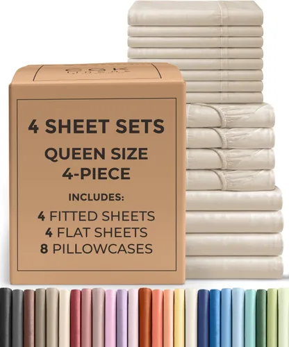 Vista 130 de Pack of 2, Twin Size 3 Piece Sheet Set - Breathable & Cooling - White