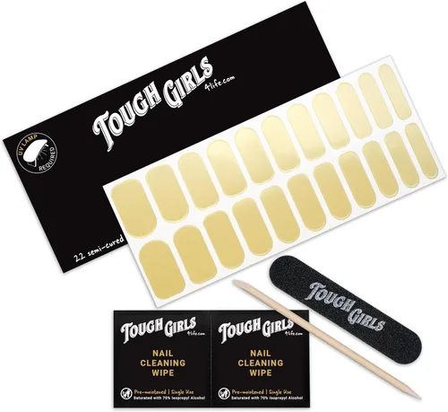 Vista 18 de TOUGH GIRLS 22 tiras de esmalte de uñas de gel semicuradas prémium con accesorios de aplicación (borgoña)