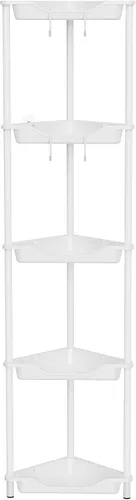 Vista 12 de Orimade Organizador de ducha esquinero de 2 niveles resistente a la oxidación, estante de esquina de piso de metal y plástico para baño, negro