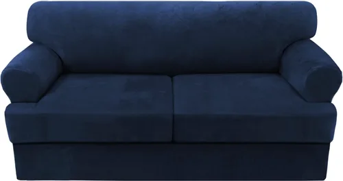 Vista 22 de H.VERSAILTEX Funda para sofá de 2 piezas, fundas para sillón con cojines en forma de T, funda para sofá de terciopelo grueso, protector de muebles