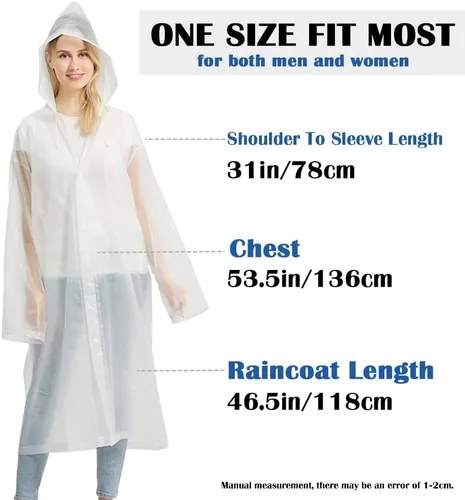 Vista 2 de Opret 2 impermeables para adultos + 2 impermeables para niños, color blanco