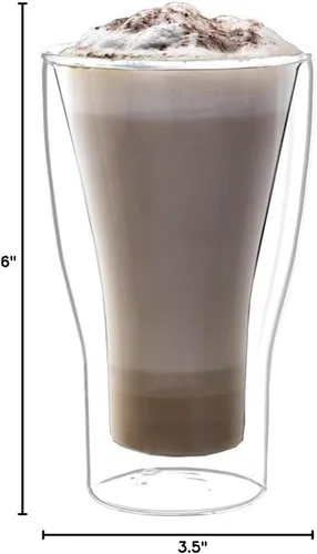 Vista 6 de Luigi Bormioli Thermic Macchiato - Juego de 2 vasos de doble pared, 11.5 onzas, transparentes