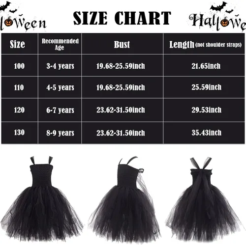 Vista 5 de L'VOW Vestido de princesa con encaje y tutú de tul para Halloween con cuernos de maléfica, capa de plumas