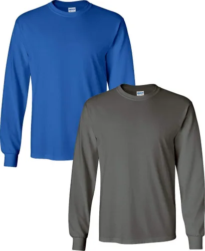 Vista 28 de Gildan Camiseta de manga larga de algodón ultra para adulto, estilo G2400, paquete múltiple Militar + ceniza.