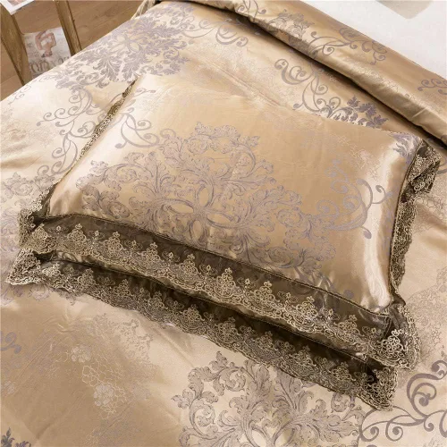 Vista 8 de Teinopalpus Juego de funda de edredón bordada de satén, tamaño matrimonial/queen, de algodón, de lujo, estilo neoclásico, estilo neoclásico, funda