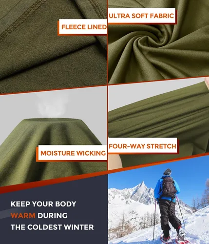 Vista 5 de Conjunto de ropa interior térmica para hombre, ropa interior larga 1#verde militar