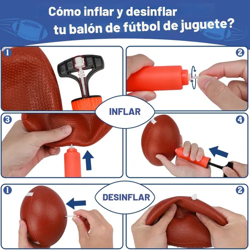Vista 5 de Polkoliye Juego de lanzamiento de fútbol con 4 bolas inflables, juguete de tiro de fútbol para interiores y exteriores, para niños de 4 a 7 años, 8