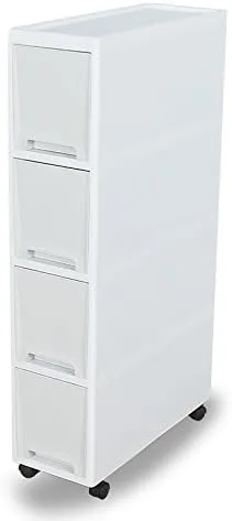 Vista 2 de Carrito de almacenamiento y organizador estrecho, delgado y delgado, gabinete de almacenamiento de cocina de 7.1 pulgadas junto al refrigerador