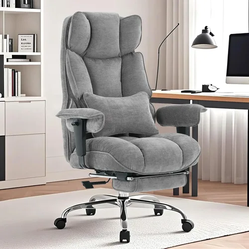 Vista 9 de Efomao - Silla ejecutiva de escritorio para oficina, con reposapiés, soporte lumbar y capacidad de carga hasta 400 libras, silla de computadora