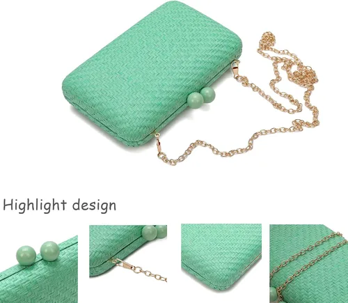 Vista 4 de CARIEDO Bolso de noche con diamantes de imitación para mujer, bolso de mano de cristal para boda, baile de graduación, salida nocturna y fiesta