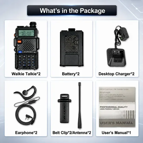 Vista 6 de BAOFENG UV-5R Radio Walkie Talkie de doble banda, carga directa tipo C, largo alcance, paquete de 2