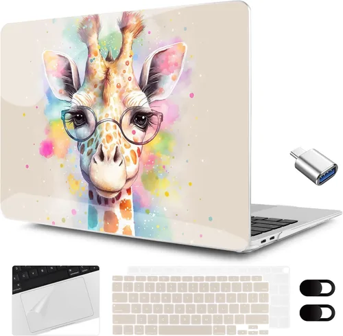 Vista 9 de MEEgoodo Funda para MacBook Air de 13.3 pulgadas 2021 2020 2019 2018 A2337 M1 A2179 A1932, carcasa para laptop para MacBook Air M1 con cubierta