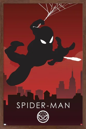 Vista 14 de Trends International Marvel Heroic Silhouette - Póster de pared de Spider-Man, 22.375 x 34 pulgadas, versión sin marco