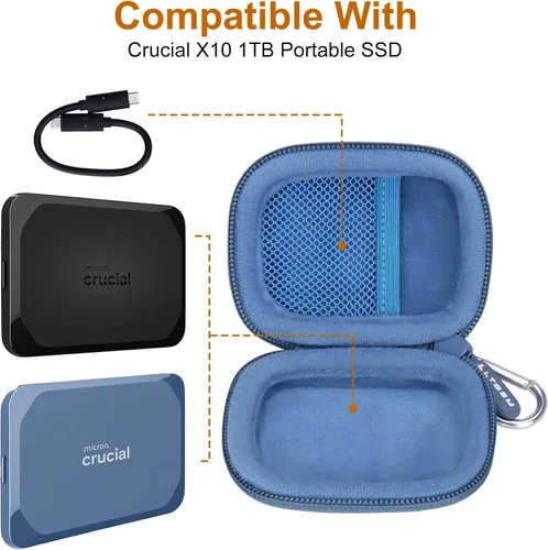 Vista 3 de LTGEM - Funda para SSD portátil Crucial X9/X10/X10 Pro Negro