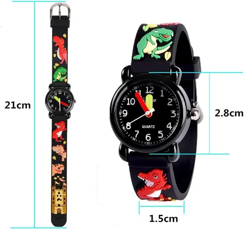 Vista 5 de Kids Gift Reloj impermeable de dibujos animados 3D para niñas, regalos para niñas de 3 a 8 años