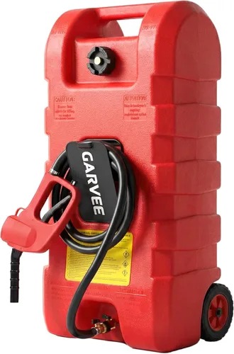Vista 10 de Garvee Carrito de gas de 15 galones, carrito de combustible resistente con bomba de transferencia manual Gris