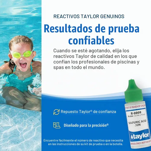 Vista 3 de Taylor Technologies R-0009-A, reactivo ácido sulfúrico .12N, 0.75 onzas El recambio de cuentagotas prueba la alcalinidad total en piscinas y spas