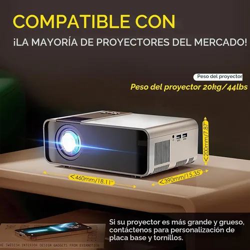 Vista 4 de CGOLDENWALL Soporte de techo motorizado para proyector oculto de 3.3 ft, capacidad de 44 libras, placa base personalizable de 18.9 x 18.9 pulgadas