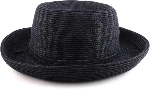 Vista 3 de Moda Tienda de ropa UPF 50+ sombrero de sol de ala de la hervidor de la trenza de papel suave