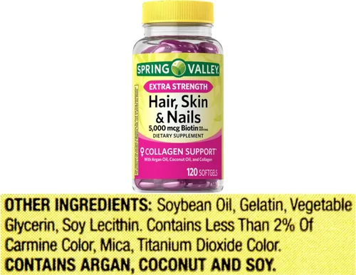 Vista 6 de Suplemento dietético para cabello, piel y uñas extra fuerte, biotina, colágeno, gelatina 120 unidades I + me Gusta Sticker