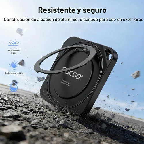 Vista 7 de 1TB SSD externo magnético, hasta 2000MB/s disco duro portátil Phone SSD Compatible with MagSafe iPhone ProRes 4K, Mac, Windows PC, Laptops — Ideal