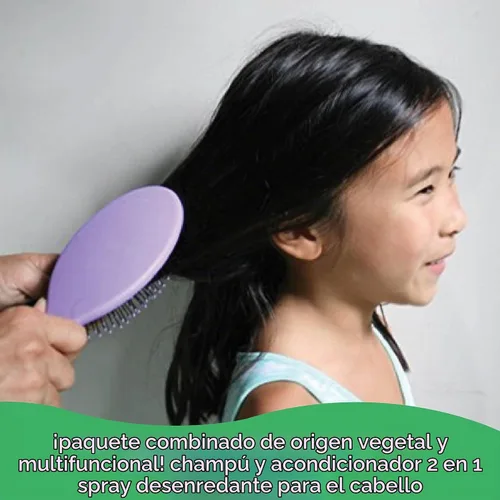 Vista 3 de Fresh Monster Spray desenredante para niños de 8.5 onzas y champú 2 en 1