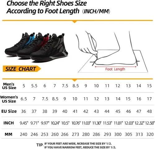 Vista 5 de ARCHINSERT Zapatos de punta de acero para hombres y mujeres, zapatos de seguridad indestructibles, resistentes al deslizamiento, puntera de acero