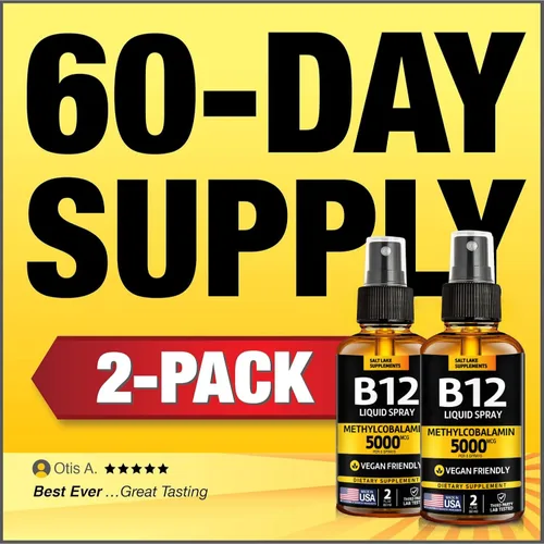 Vista 6 de Paquete de 2 líquidos B12 Spray 5000 mcg - Metilcobalamina Vitamina B12