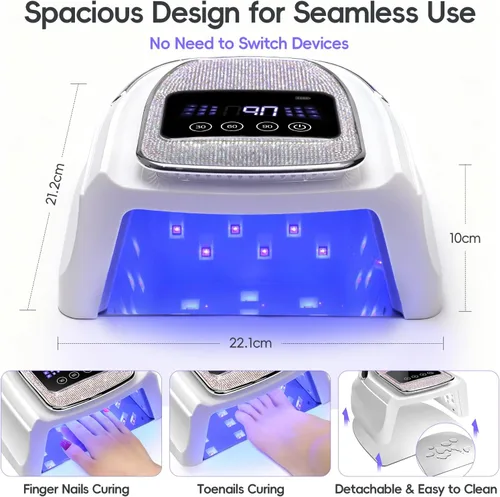 Vista 11 de COSCELIA Lámpara de uñas U V, inalámbrica, recargable, luz UV para uñas de gel, sensor automático profesional, 3 temporizadores, secado rápido