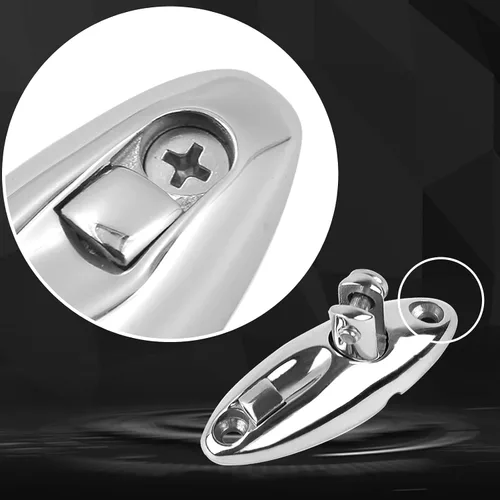Vista 7 de Bimini top Deck Hinge 316 Stainless Steel Bimini Top Hardware Deck Side Mount Quick Release Fittings Marine Bimini Top Parts for Boats with Screws