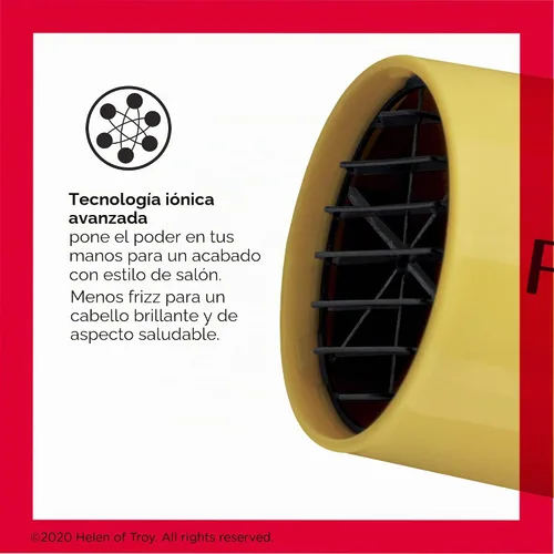 Vista 2 de REVLON Secador de pelo compacto Diseño ligero de 1875 W, perfecto para viajes, (amarillo)