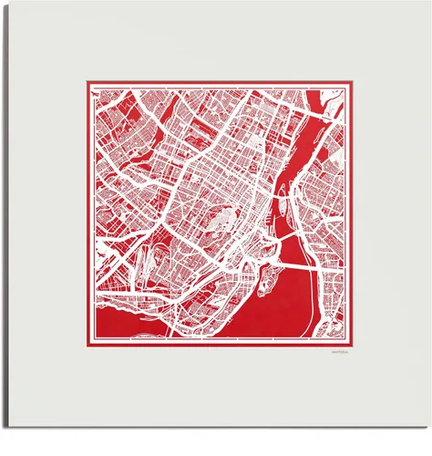 Vista 27 de O3 Design Studio San Diego, CA Paper Cut Map Matted Grey 20x20 in Paper Art