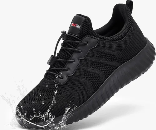 Vista 2 de Zapatos de trabajo antideslizantes para hombre, resistentes al agua, sin cordones, ligeros y duraderos, perfectos para servicio de alimentos, cocina