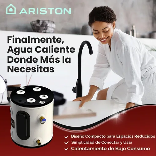 Vista 3 de Calentador de agua eléctrico Ariston de 6 galones, 120 V, tanque de punto de uso compacto para RV, cámper, espacios pequeños, solución