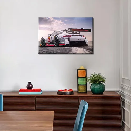 Vista 2 de TUMOVO 1 panel de lienzo de automóvil deportivo para sala de estar, pintura moderna de auto de carreras para hombres, niños, dormitorio, automóvil