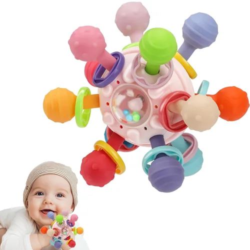 Vista 11 de Juguetes de dentición para bebés, mordedores para bebés, juguetes sensoriales Montessori para 0-6 6-12 meses, regalos para niños de 1 año, niños