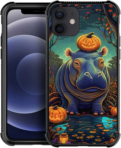 Vista 16 de ZHEGAILIAN Funda compatible con iPhone 12 Mini, fundas de cristal de color caballo de baile, parte trasera de vidrio templado+funda protectora