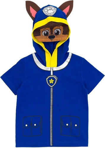 Vista 3 de Paw Patrol Chase Skye Rubble Marshall - Conjunto de camiseta y pantalones cortos de ciclismo de rizo francés para niños pequeños y grandes