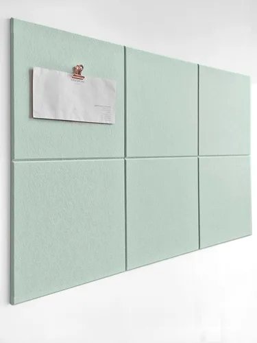 Vista 27 de Tabla de corcho alternativa de 24 x 36 pulgadas, paquete de 6 azulejos de pared de fieltro con pestañas adhesivas extraíbles seguras, tableros