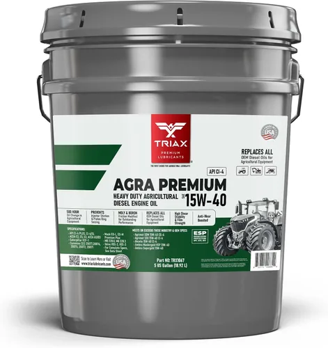 Vista 9 de TRIAX Agra Premium 15W-40 - Super Heavy Duty Diesel Engine Oil for Agricultural and Off-Road Construction Applications - API Licensed CI-4