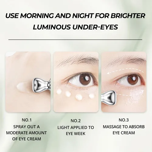Vista 5 de PORCOPE Crema de ojos para ojeras e hinchazón, cabezal de masaje eléctrico, crema de ojos antienvejecimiento para bolsas de ojos, arrugas y líneas