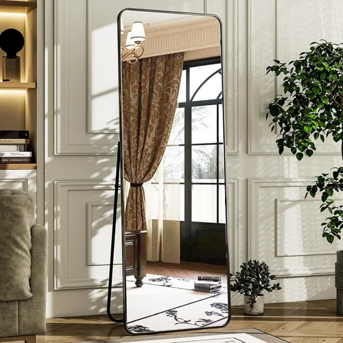 Vista 12 de HARRITPURE - Espejo grande de 71 x 32 pulgadas, espejo de longitud completa con soporte, espejo de cuerpo completo para piso, con marco rectangular