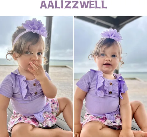 Vista 3 de Aalizzwell Traje de verano para bebés recién nacidos