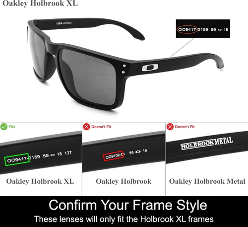 Vista 2 de IKON LENSES Lentes de repuesto polarizadas para Oakley Holbrook XL (OO9417)