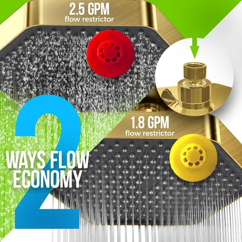 Vista 3 de AquaHomeGroup Cabezal de ducha de lluvia de lujo con filtro, reduce el cloro, el óxido y los sedimentos, vitamina C, E y A, alta presión, efecto